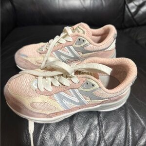 New Balance Kids' Blush and Silver Sneakers